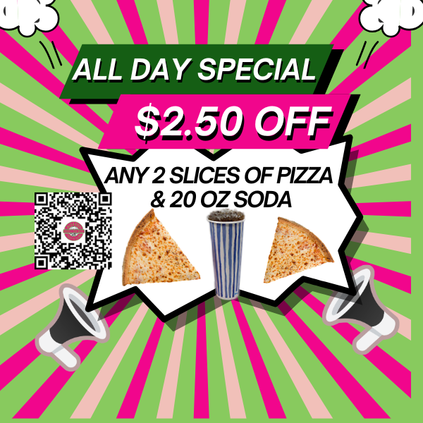 Any 2 Slices + 20oz Soda